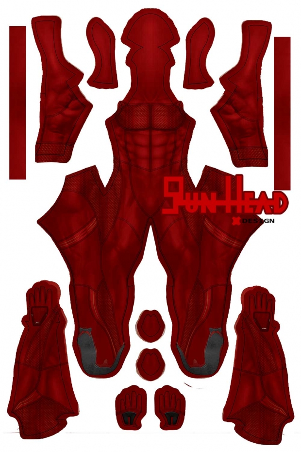 Gun Head Design Scarlet Dye Sublimation On Spandex